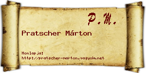 Pratscher Márton névjegykártya